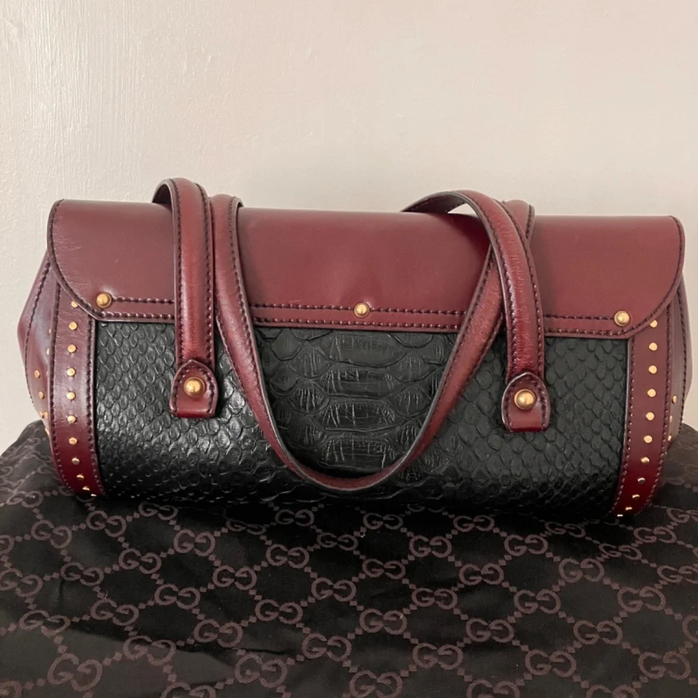 Vintage Gucci burgundy Python Bullet bag - Picture 4 of 11